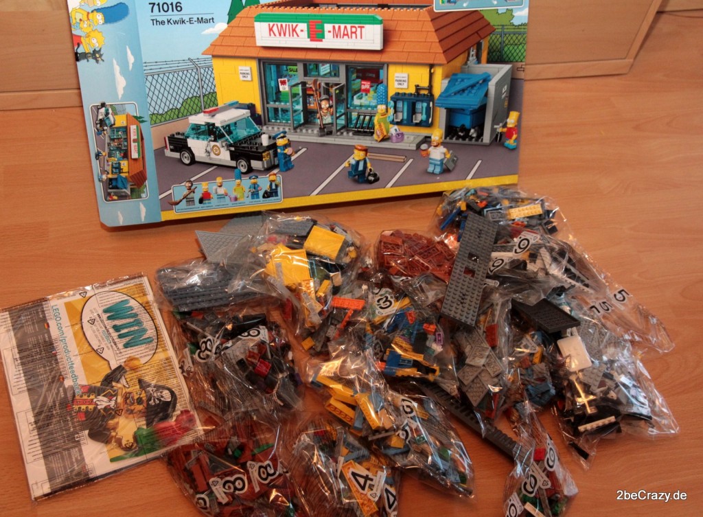 Den Lego Karton ausgepackt und die dutzenden Tüten mit über 2000 Teilen vor mir